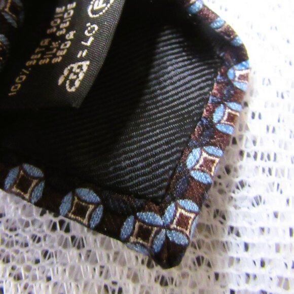 Ermenegildo Zegna Tie  100% Silk Made in Italy 3.5", blue/brown/navy - Picture 4 of 5